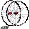 ZXGSXIOU Set di ruote MTB in lega di alluminio 24/26/27,5 pollici, perno passante 12 * 142 mm, freno a disco, cuscinetti sigillati HG, cerchio 32 fori, ruota anteriore e posteriore per 7/8/9/10/11/12 velocità