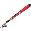 AMONIDA Canna da Pesca Telescopica Ultra Corta e Leggera per Lancio con Esche per la Pesca in Mare e Lago Fibra di Vetro Rossa 93-111 G (1,5 metri [asta nuda])