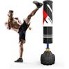 Dripex Sacco Boxe da Terra, 175cm Sacco da Boxe Autoportante MMA con Base a 12 Potenti Ventose, Riempibile Sabbia 80 kg/Acqua 60 KG con i Guantoni da Boxe Nero
