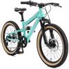 BIKESTAR MTB Mountain bike sospensione completa per bambini 6 anni | Bicicletta 20 pollici 7 velocità Shimano, freni a disco | Menta