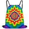 Generic Rainbow Tie Dye Borsa con Cordoncino Zaino con Cordone Unisex Pieghevole per Escursionismo Viaggi Spiaggia Borsa Coulisse 36X42Cm