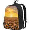 Tamiger Girasole Campo Tramonto Mare Di Fiori Stampa Grande Capacità Borsa Unisex Impermeabile Leggero All'aperto Weekend Fughe