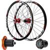 ZXGSXIOU Set di ruote per mountain bike da 24/26/27,5/29 pollici, cerchi in lega di alluminio, 32 fori, freni a disco, sgancio rapido anteriore e posteriore, nere, per cassetta a 7-11 velocità (Colore: D, Mis
