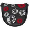 Racocou Copri Putter da Golf Fatti a Mano in Pelle PU con Chiusura Magnetica Forte, Adatto alla Maggior Parte dei Putter, Fodera Morbida per Proteggere il Mazzo, Design Ricamato Accattivante,Bianca