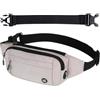 QKEPCY Marsupio Uomo Donna Sportivo con 4 Zip Tasche Tracolla Piccolo Cintura Regolabile Impermeabile Marsupio da Lavoro e Fibbia per Ciclismo Running Escursionismo Trekking(Grigio)