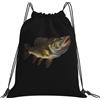 Generic Zaino con Coulisse Walleye Fish Drawstring Backpack Leggero Sacchetta Sportiva Resistente Borsa con Coulisse per Unisex Spiaggia Scuola