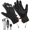 Generic Guanti riscaldati USB - Guanti elettrici impermeabili | Controllo della temperatura a 3 livelli Ingranaggio invernale, dispositivo di protezione termico ricaricabile, di protezione per le mani