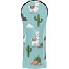 CHIFIGNO Copritesta per mazze da golf con simpatici lama, cactus, blu, con etichette numeriche, per conducente, in legno ibrido, uomo e donna, pelle PU