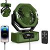 ELZO 20000mAh Ventilatore da campeggio con luce LED, Ricaricabile per Scrivania Tenda, USB Telecomando E gancio, 5 Velocità con Modalità sonno per Casa Ufficio Viaggi Pesca (Verde)