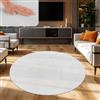 TT Home Tappeto Soggiorno Moderno a Pelo Corto - Morbido e Antiscivolo, Lavabile, per Camera da Letto, in Finta Pelliccia, Colore:Bianco, Dimensione:160 cm tondo