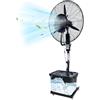 Romyqpipy Ventilatore Nebulizzatore A Piantana con Serbatoio Da 42l, 3 Velocità Selezionabili, Ventilatore Nebulizzatore Esterno Altezza Regolabile, Ventilatore per Terrazze, Giardini