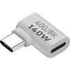 Generic Adattatore Da 90 Gradi USB - Porta Di Estensione Di Ricarica Reversibile, Plug Di Tipo Slim | Adattatore Di Output Video Angolo Retto, Connettore Trasferimento Del Segnale, Setup Desktop Della Staz