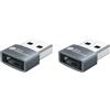 Good Connections Adattatore USB 2.0 maschio A a USB-C™, alloggiamento in alluminio, grigio, set da 2
