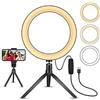 XZDWH Anello luminoso da tavolo con mini treppiede e supporto per telefono cellulare per Live Stream/trucco, mini led fotocamera Ringlight per YouTube video/fotografia compatibile con iPhone Xs Max XR