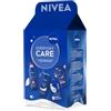 NIVEA Everyday Care Kit Cofanetto Regalo Donna, Set Regalo Donna con Nivea Crema Corpo Nutriente 250 ml, Doccia Creme Care 250 ml, Crema Mani Nutriente 100ml, Labello Classic Care 4.8g