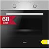 Amica Forno da incasso 60 cm, 68 l, camera di cottura Steam Clean, 4 funzioni di forno, riscaldamento rapido, CoolDoor2, pareti laterali goffrate ABE 9410 E, forno da incasso nero
