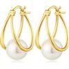 Miaofu Orecchini Perle Orecchina Perla Pendenti,Orecchini Perle Goccia,Orecchini Perle Argento Oro Bianco Miaofu Orecchini Perle Pendente,Orecchini Pendenti Perle Donna,Orecchini Argento Perle Pendenti Oro