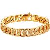 JewelryWe Bracciale Uomo con Strass Diamante Lucido in Acciaio Inossidabile Colore Oro Regalo