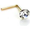 jewellerybox Piercing da naso in oro giallo 9 kt, con cristallo da 2,8 mm e trasparente, cod. ADA-009-STUD-W