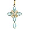 Holyart Ciondoli con croce: Pendente croce cristallo acqua marina