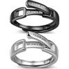 Jeweidea Anelli di Coppia Personalizzati con Nomi Incisi e Pietre Portafortuna, 2Pcs Anelli di Fidanzamento Matrimonio per Uomo e Donna, Regalo per San Valentino, Anniversario (C)