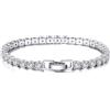 Bishilin Bracciali da donna, braccialetti da sposa per donne catena tennis con zirconi bianchi rotondi in argento Sterling, 16.5CM, Argento sterling, Zirconie sintetico