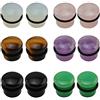 ZeSen Jewelry 6 paia miste orecchio Flare singola pietra Plugs Expander tunnel Calibri Silicone O-Ring, Pietra