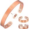 Vicmag Braccialetto magnetico in rame da donna, ultra resistente, 99,9% rame puro, con magneti forti, regalo regolabile, Grande, Rame, Non pietra preziosa