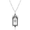 Restyle Collana gotica con finestra Sanctum Star, ciondolo a forma di stella, stile Whimsigoth e Witchy, ottone placcato in argento Sterling, catena regolabile da 26 cm
