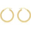 Carissima Orecchini creoli testurizzati 25 mm da donna in oro giallo 9 ct