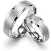 Gemini Fedi a fascia semplice in titanio, con bordo smussato e centro opaco, incisione personalizzata per sposo e sposa, circonferenza (mm) da 46.18 a 76.34, UK - H a Z6