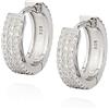 NKlaus coppia 15mm scintillante orecchini a cerchio pieghevole 925 argento zirconia bianco orecchini a cerchio solido 11178