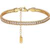 Bellitia Jewelry Bracciale da Donna in Acciaio Inossidabile con zirconi per Donna, Sparkle zircone Donne Braccialetto d'oro