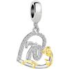 ZakiaHo Ciondoli placcati in oro da 12, 13, 16, 18, 21, 30, 40, 50, 60, 70, 80, per compleanni, braccialetti da donna, a forma di rosa, a forma di cuore, compatibili con braccialetti Pandora, Rame