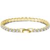 Bishilin Bracciali da donna, braccialetti da sposa per donne catena tennis con zirconi bianchi rotondi in argento Sterling, 20 cm, Argento Sterling 925, Zirconie sintetico