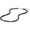 GAVU Collana da Uomo Pietre Naturali e Acciaio Inox, Collana di Perline di Onice Nero Opaco da Uomo Regolabile