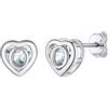Supcare Cuore Orecchini Donna Argento 925, O Lettera Inizaile Orecchini Piccoli Donna, Tennis Orecchini Brillantini con Zirconi, Idee Regalo per Mamma Bambina