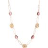 Dazylleco Collana lunga in oro da donna con perline di cristallo grosso, collana dichiarazione catena graffetta, bigiotteria per regali festa della mamma, Cristallo, Non pietra preziosa