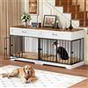 MSFE Gabbia per Cani Kennel, Casetta per Cani da Interno, 178CM Gabbietta per Animali in Legno e Metallo, XXL Cuccia Robusta per Dog con Divisorio & 2 Cassetti,Casetta per Animali,4 Porte,Fino a 100KG