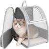 PRITOK Zaino per gatti grandi: zaino per gatti e cani piccoli fino a 8 kg, zaino traspirante, borsa da trasporto per gatti, zaino grigio per escursionismo e viaggi (41 x 29 x 35 cm)