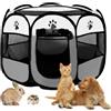 BRIMOREA box per cuccioli, 91 x 91 x 58 cm, pieghevole, per casa, recinto per gatti, conigli, interni ed esterni, colore: grigio