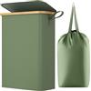 Lifewit Cesto Portabiancheria Salvaspazio, Cesta Biancheria Sporca con Coperchio, Porta Biancheria Sporca Slim per Bagno, Laundry Basket per Camera da Letto, Bagno, Lavanderia, 50 L, Verde