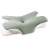 MULISOFT Cuscino Cervicale per Dormire, Cuscino Ergonomico in Memory Foam, 2 in 1 Cuscino a Farfalla Ideale per ogni Posizione del Sonno, Federa Sfoderabile e Lavabile, 67×36×10/12 cm, P-105 Verde