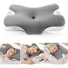 MULISOFT Cuscino Cervicale per Dormire, Cuscino Ergonomico in Memory Foam, 2 in 1 Cuscino a Farfalla Ideale per ogni Posizione del Sonno, Federa Sfoderabile e Lavabile, 67×36×10/12 cm, P-105 Grigio