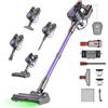 LUNOZERIS Aspirapolvere Senza Fili 40KPa 450W Motore Potenziato 50Min, 1.6L Scopa Elettrica Senza Fil Autoportante, Base di Ricarica Muro Spazza Anti Groviglio, Scopa Elettrica per Peli Animali Tappeti Parquet