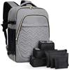 Lekespring Zaino da Viaggio Aereo Bagaglio a Mano 35L,Zaino Uomo Donna con Organizer Valigie 6 Pezzi Set, Borse da Cabina per Easyjet 45x36x20, Zaini Porta PC per Scuola Casual Lavoro Ufficio,Grigio