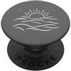 Minimal Radiant Summer Sunset Vintage Oceano Tramonto Uccelli Volare Onde Calme Natura Costiera PopSockets PopGrip Adesivo