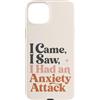 Anxiety Humor Moments Custodia per iPhone 15 Plus Ansia divertente Sarcasmo Citazione Salute mentale Introverso