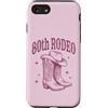 Vintage Country Music Lovers Age 80 Cele Custodia per iPhone SE (2020) / 7/8 Rodeo per 80° compleanno | Stivali da cowgirl occidentali e cappello da cowboy