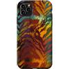 generic Custodia per iPhone 11 Pro Max Motivo colorato della giungla della riga della tig